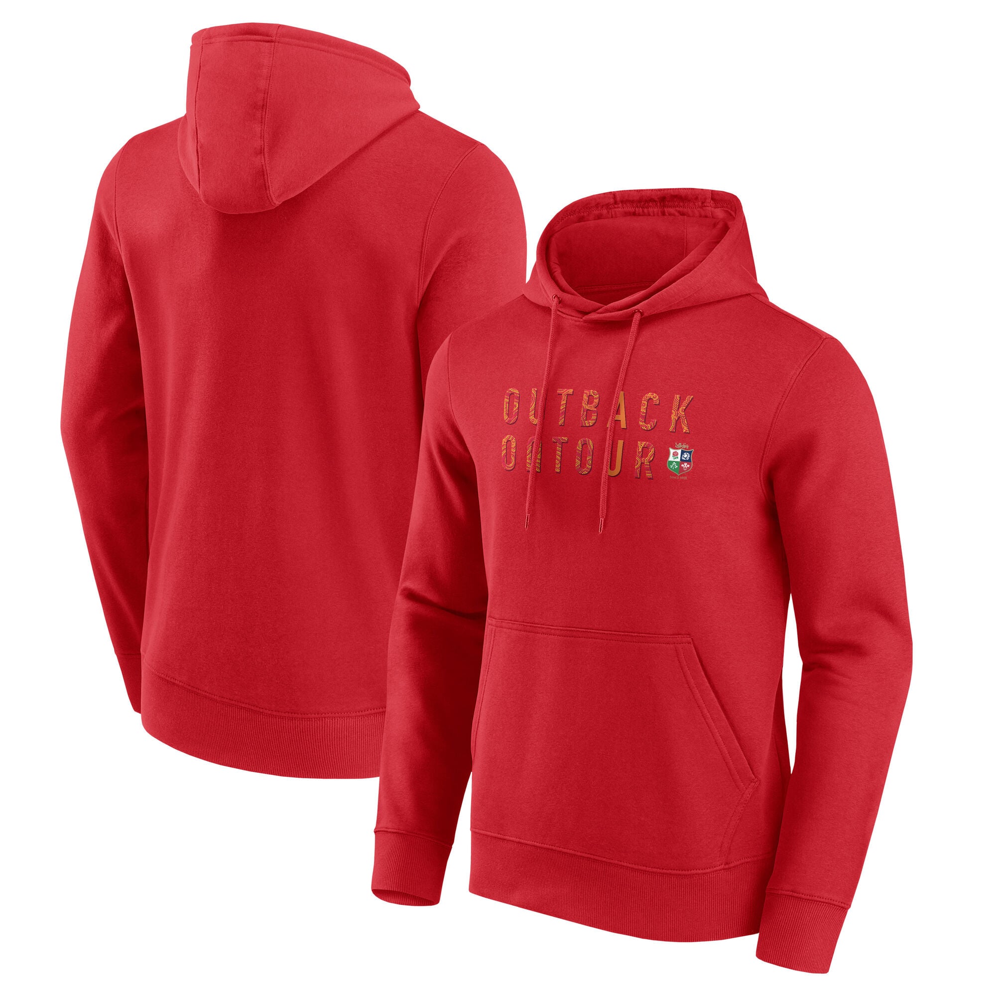 Felpa con cappuccio grafica British & Irish Lions Outback - Rosso