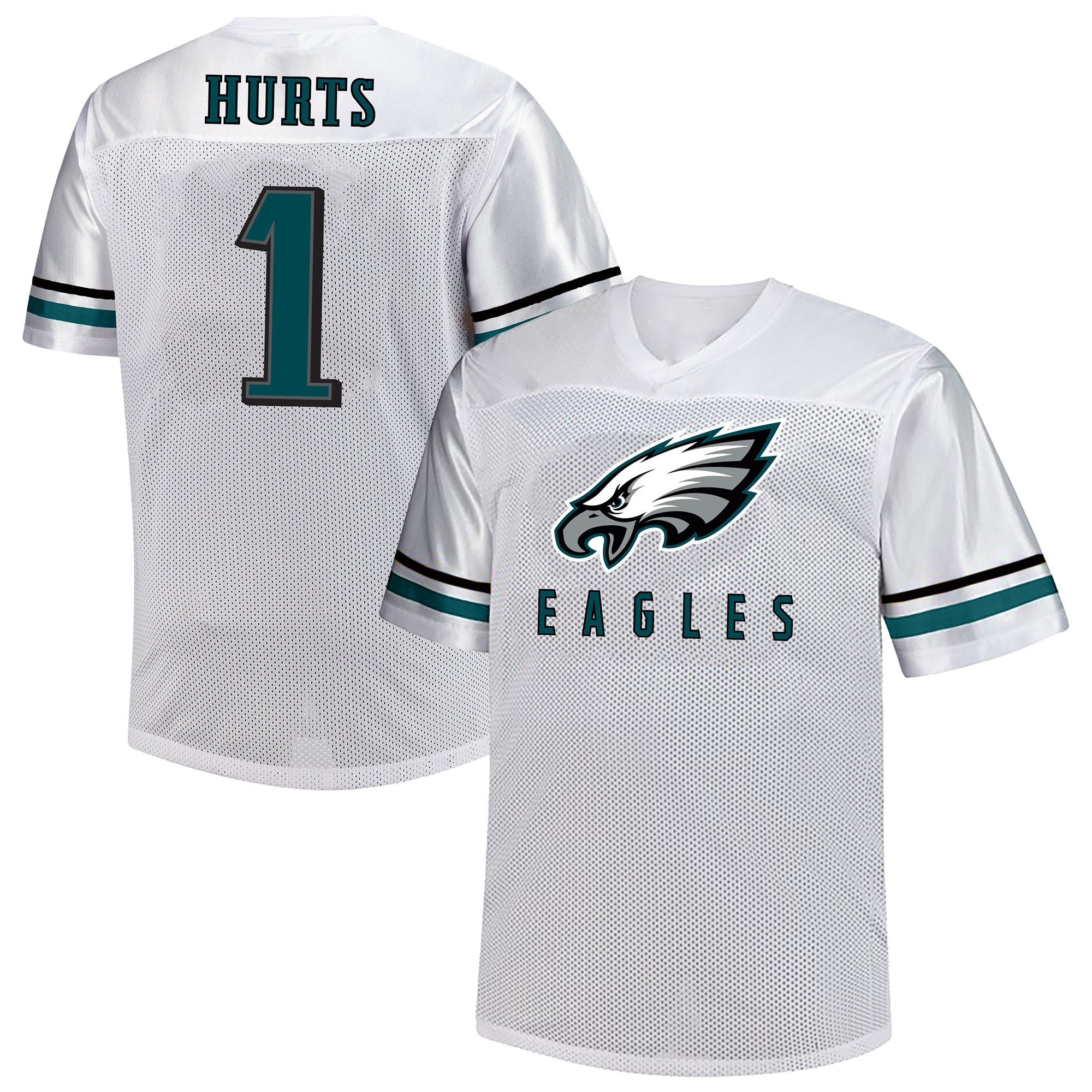 Men's Fanatics Jalen Hurts White Philadelphia Eagles Big & Tall V-Neck Fashion Jersey
