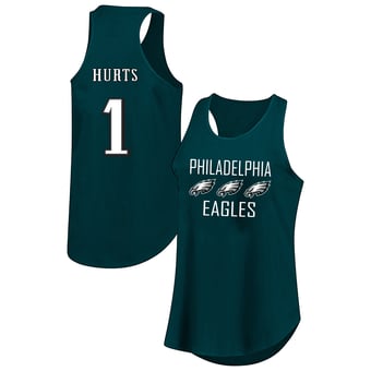 Women's Fanatics Jalen Hurts Green Philadelphia Eagles Plus Size Name & Number Tank Top