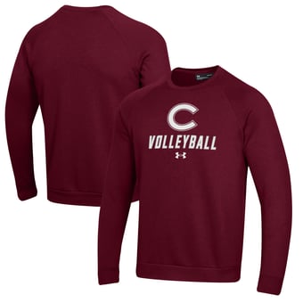 Men's Under Armour Maroon Colgate Raiders Volleyball Rival Fleece Raglan Pullover Sweatshirt