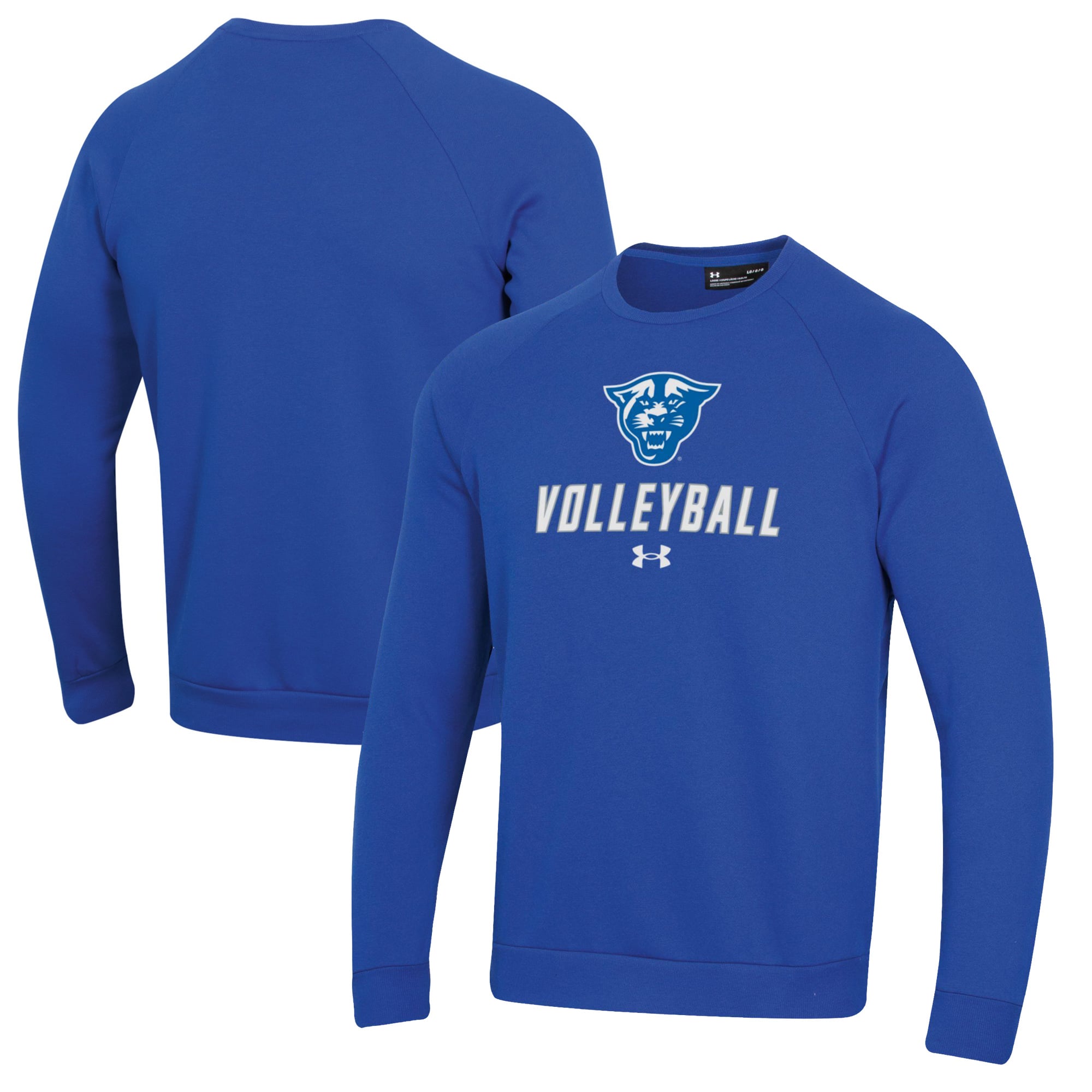 Men's Under Armour Blue Georgia State Panthers Volleyball Rival Fleece Raglan Pullover Sweatshirt