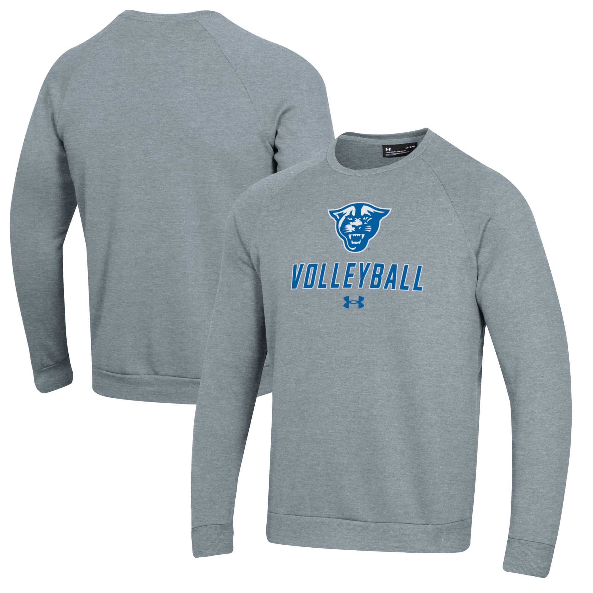 Men's Under Armour Gray Georgia State Panthers Volleyball Rival Fleece Raglan Pullover Sweatshirt