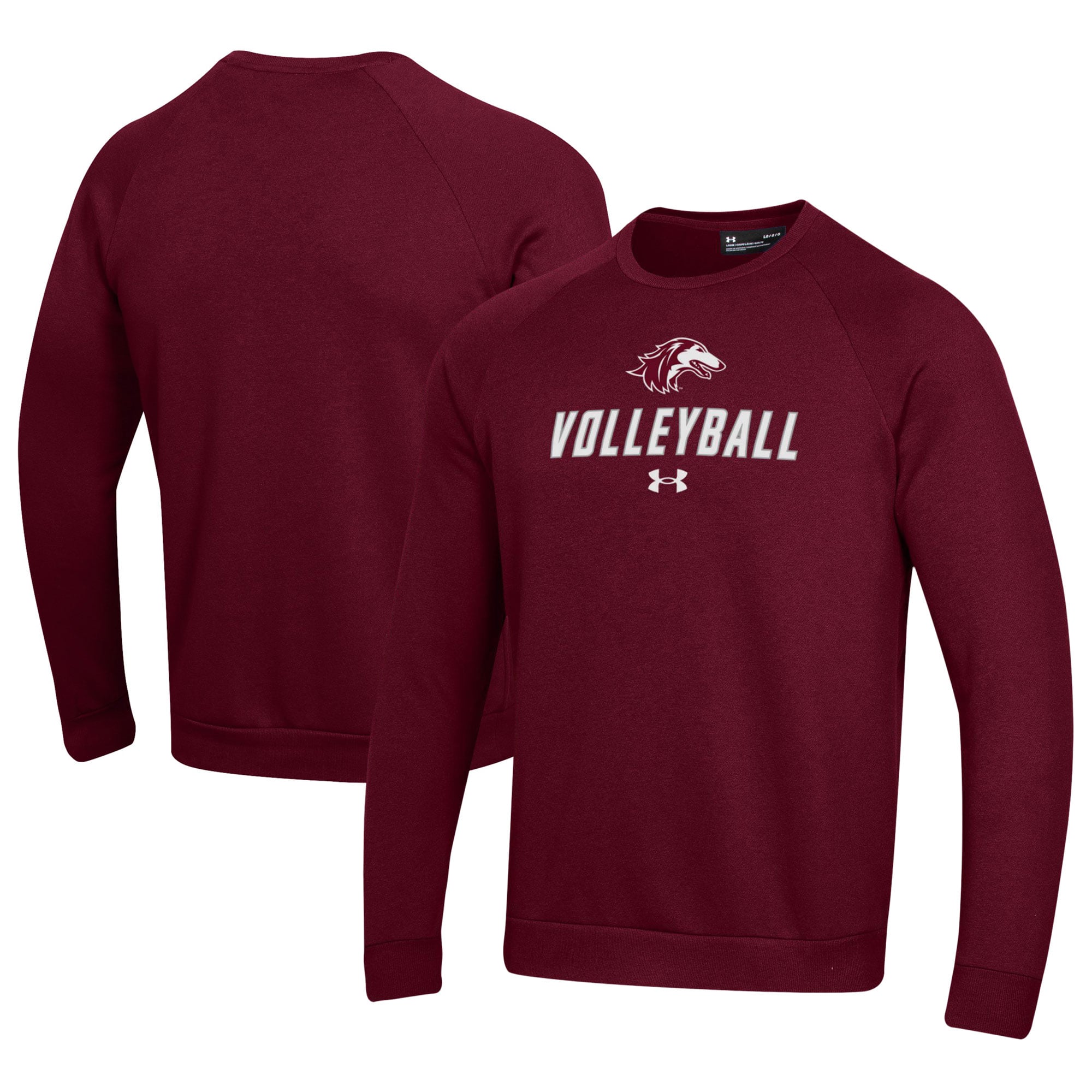 Men's Under Armour Maroon Southern Illinois Salukis Volleyball Rival Fleece Raglan Pullover Sweatshirt