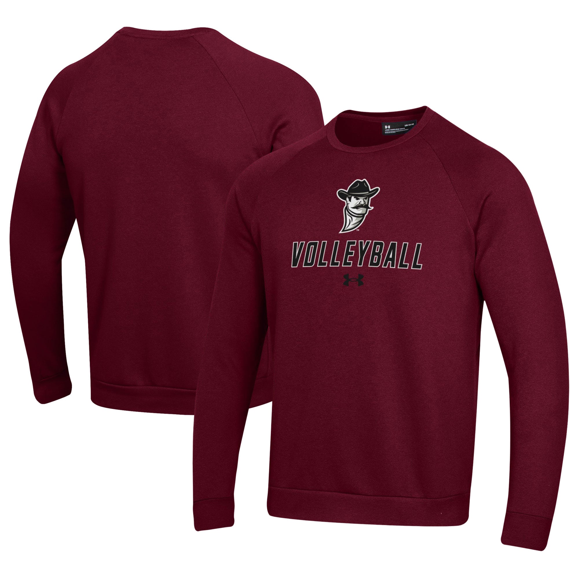 Men's Under Armour Crimson New Mexico State Aggies Volleyball Rival Fleece Raglan Pullover Sweatshirt