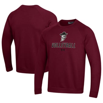 Men's Under Armour Crimson New Mexico State Aggies Volleyball Rival Fleece Raglan Pullover Sweatshirt