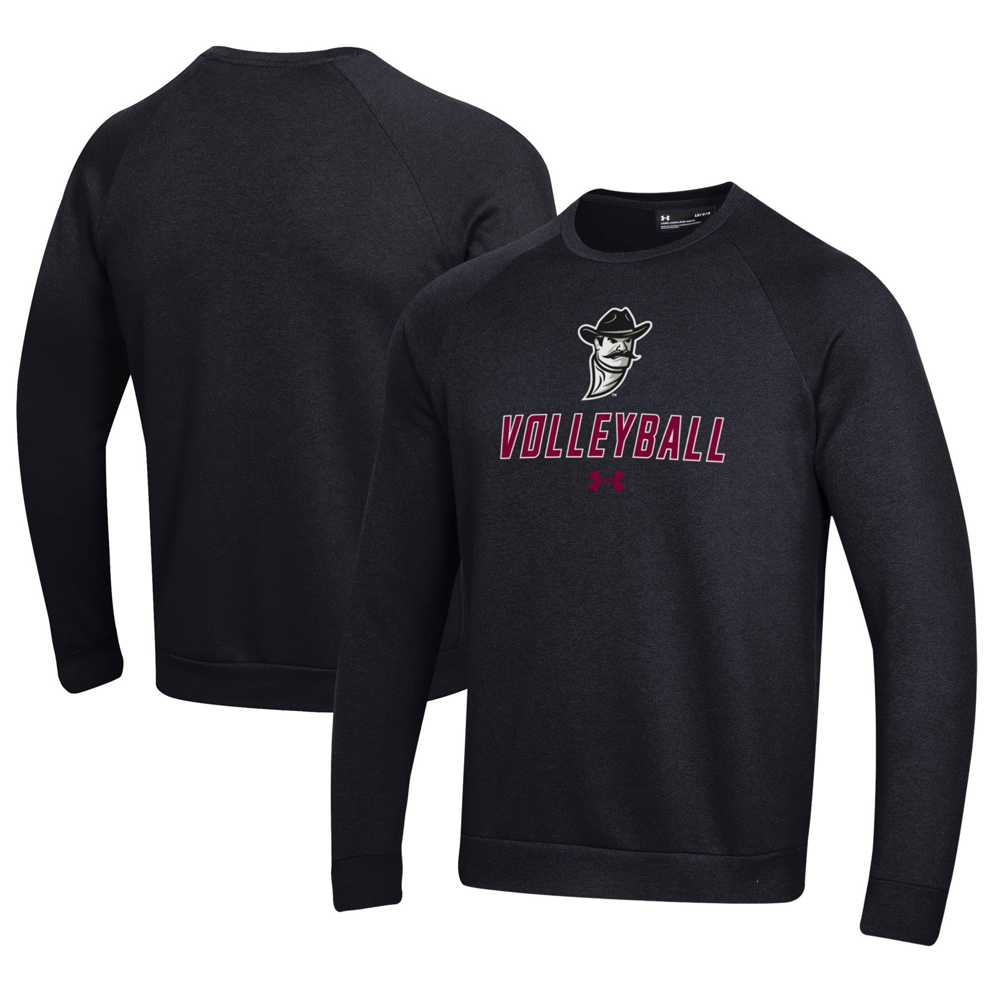 Men's Under Armour Black New Mexico State Aggies Volleyball Rival Fleece Raglan Pullover Sweatshirt