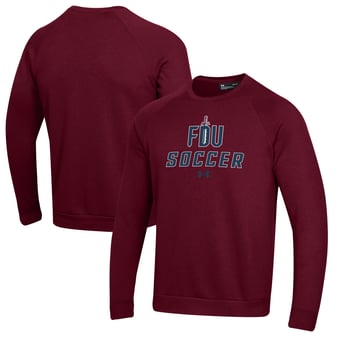 Men's Under Armour Burgundy Fairleigh Dickinson Knights Soccer Rival Fleece Raglan Pullover Sweatshirt