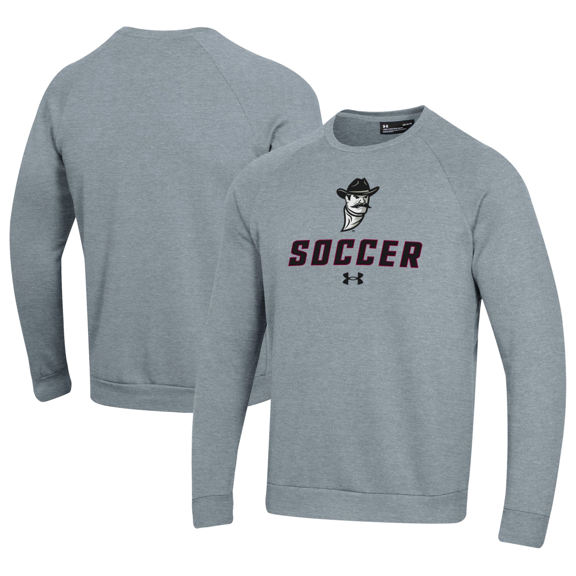 Men's Under Armour Gray New Mexico State Aggies Soccer Rival Fleece Raglan Pullover Sweatshirt