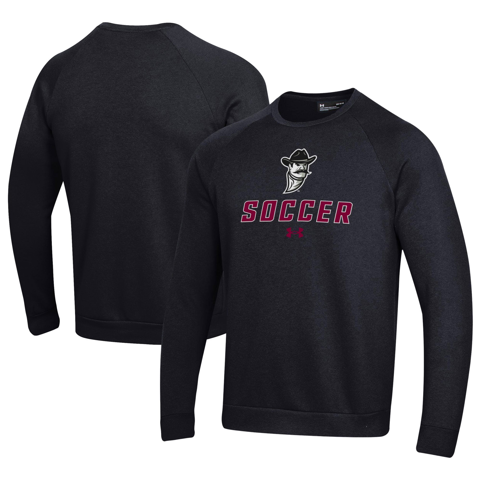 Men's Under Armour Black New Mexico State Aggies Soccer Rival Fleece Raglan Pullover Sweatshirt