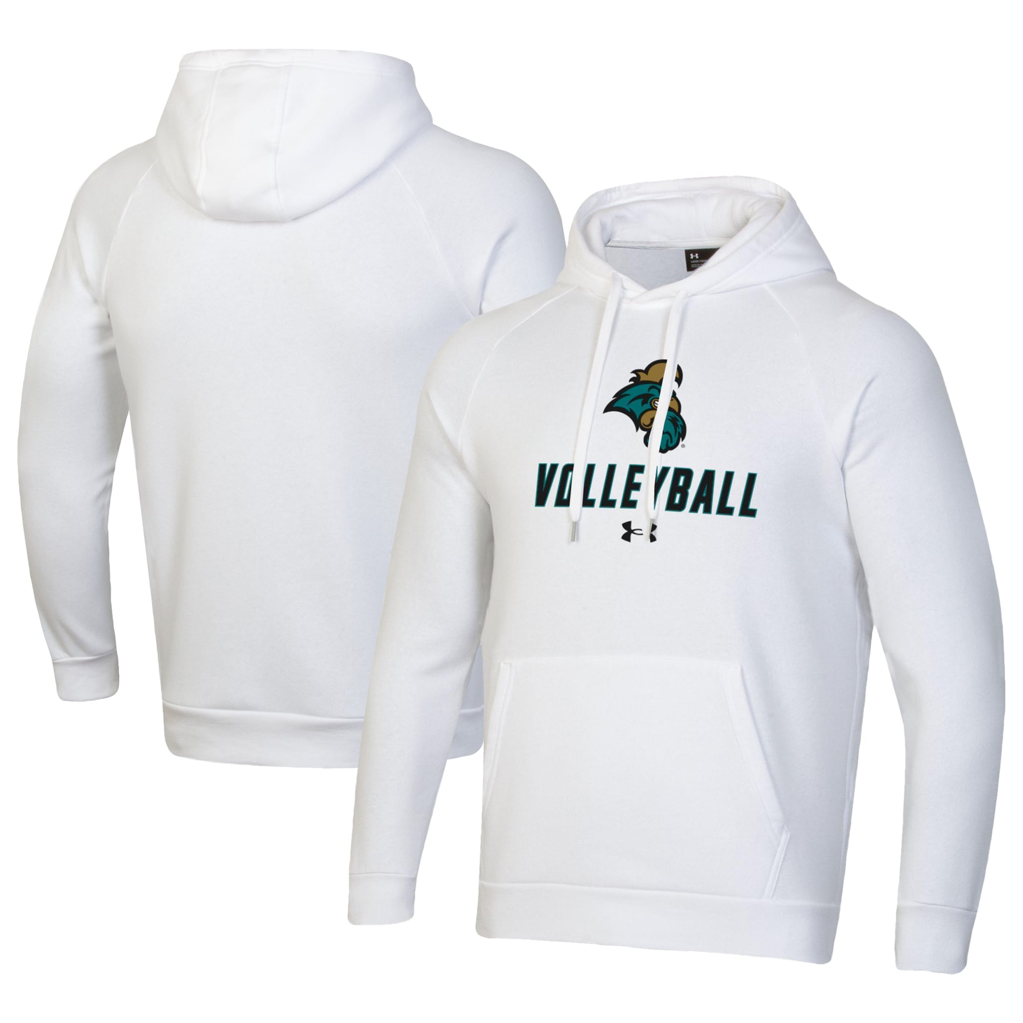 Men's Under Armour White Coastal Carolina Chanticleers Rival Fleece Pullover Hoodie