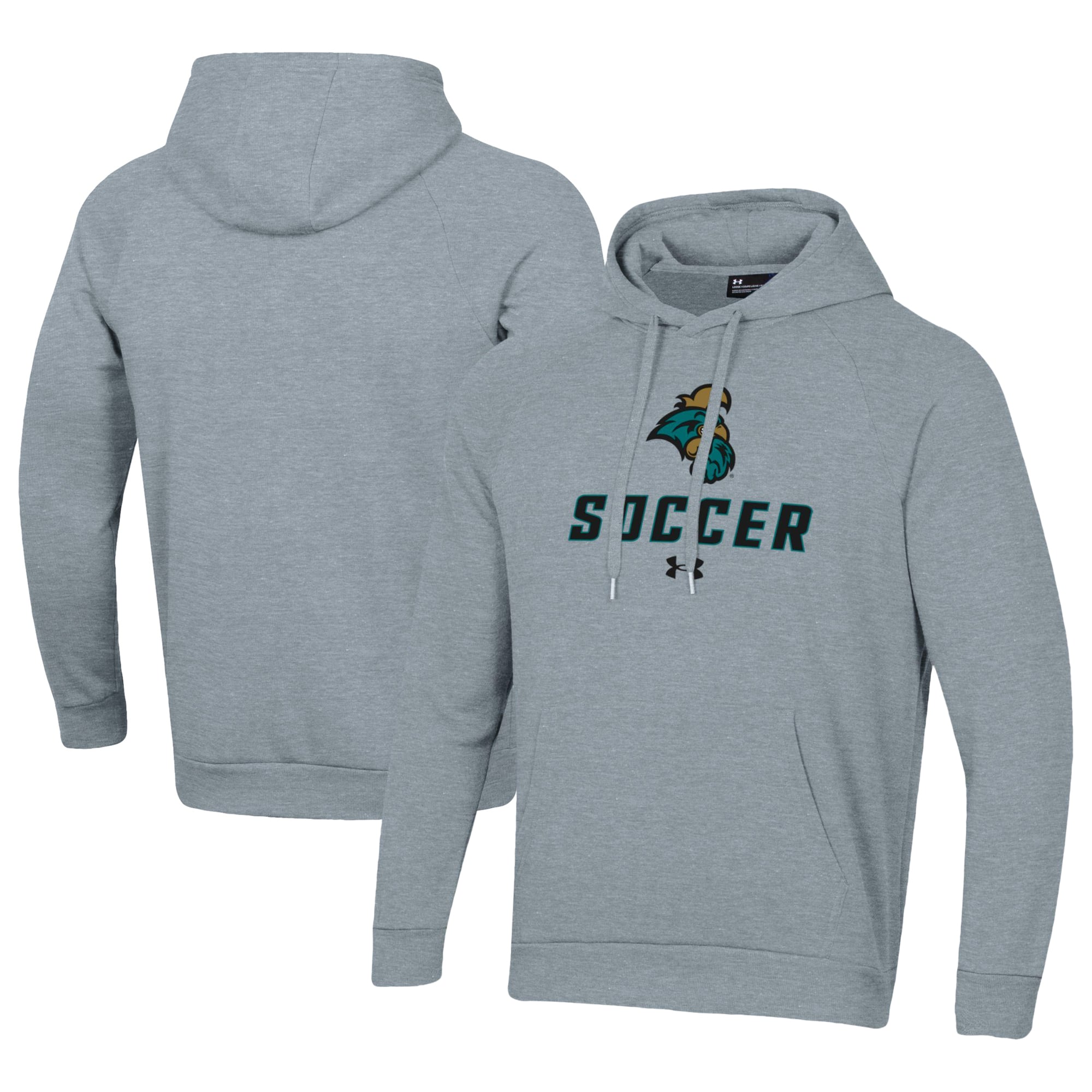 Men's Under Armour Gray Coastal Carolina Chanticleers Rival Fleece Pullover Hoodie