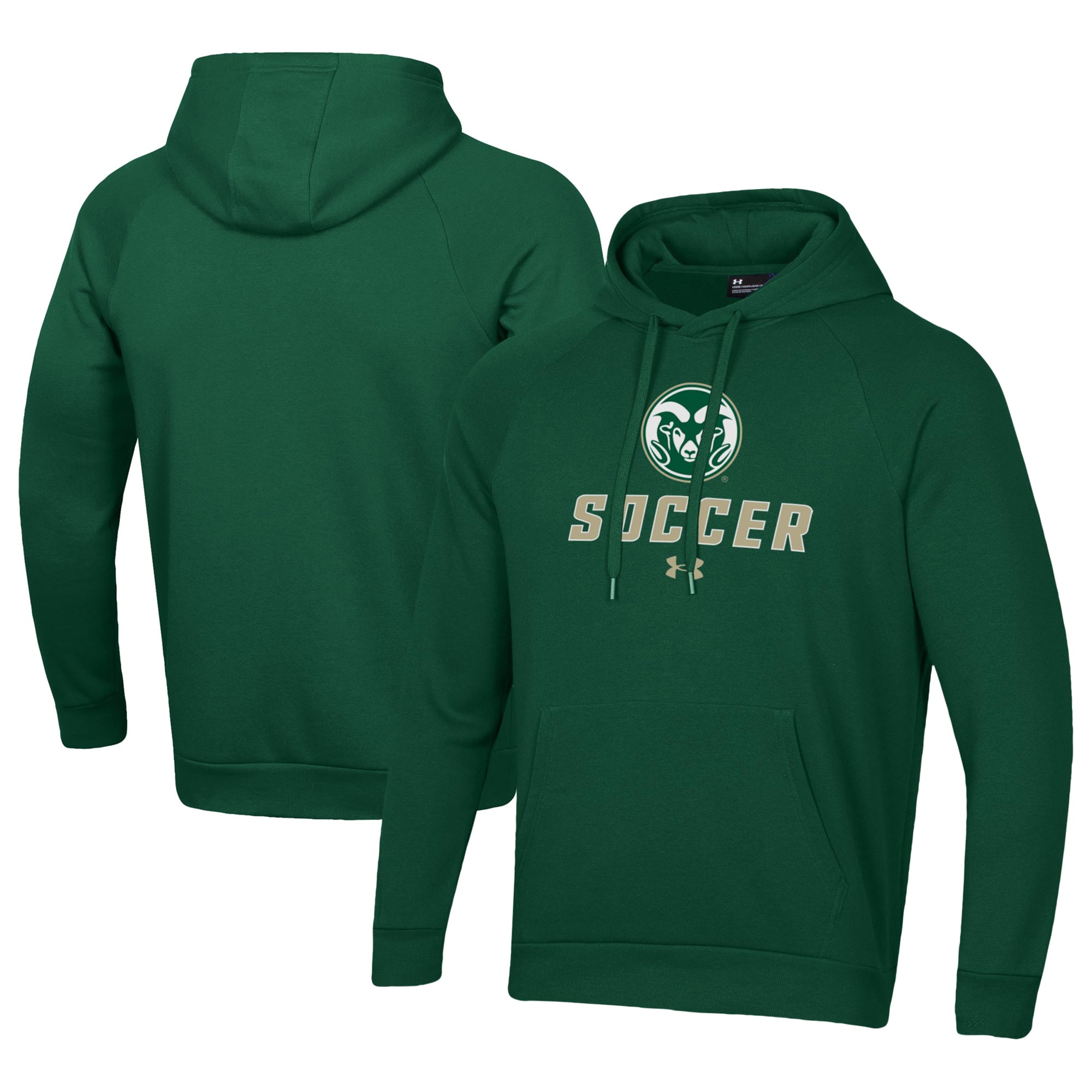 Men's Under Armour Green Colorado State Rams Rival Fleece Pullover Hoodie