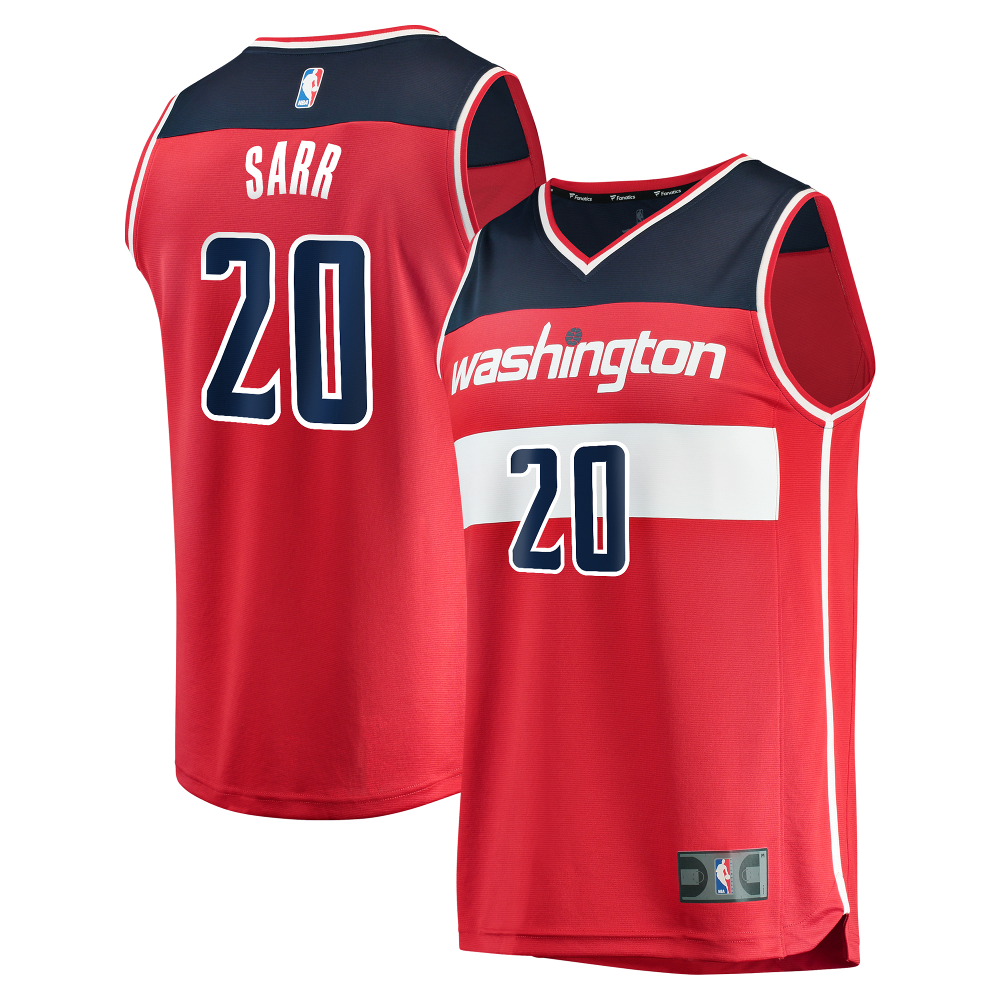 Men's Fanatics Alexandre Sarr Red Washington Wizards Fast Break Replica Player Jersey - Icon Edition
