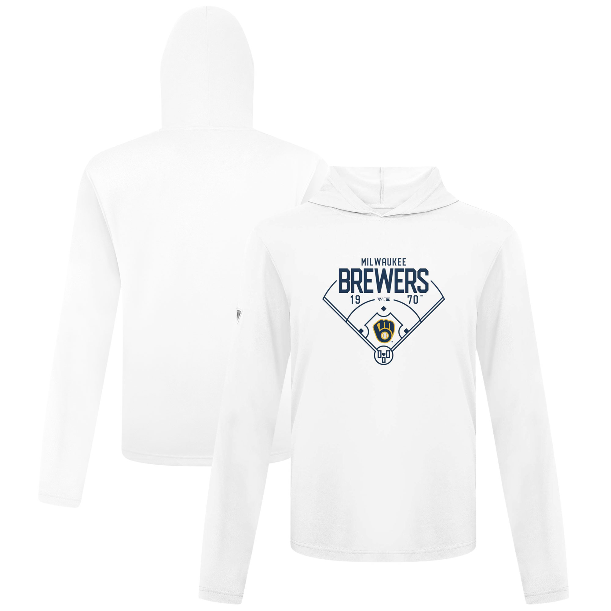 Men’s Levelwear White Milwaukee Brewers Anthem Home Field Pullover Hoodie Men’s Levelwear White Milwaukee Brewers Anthem Home Field Pullover Hoodie