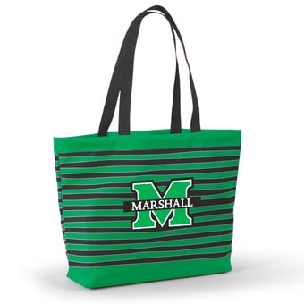 Women's Kelly Green Marshall Thundering Herd Wavy Striped Tatum Tote Bag
