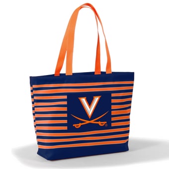 Women's Navy Virginia Cavaliers Wavy Striped Tatum Tote Bag