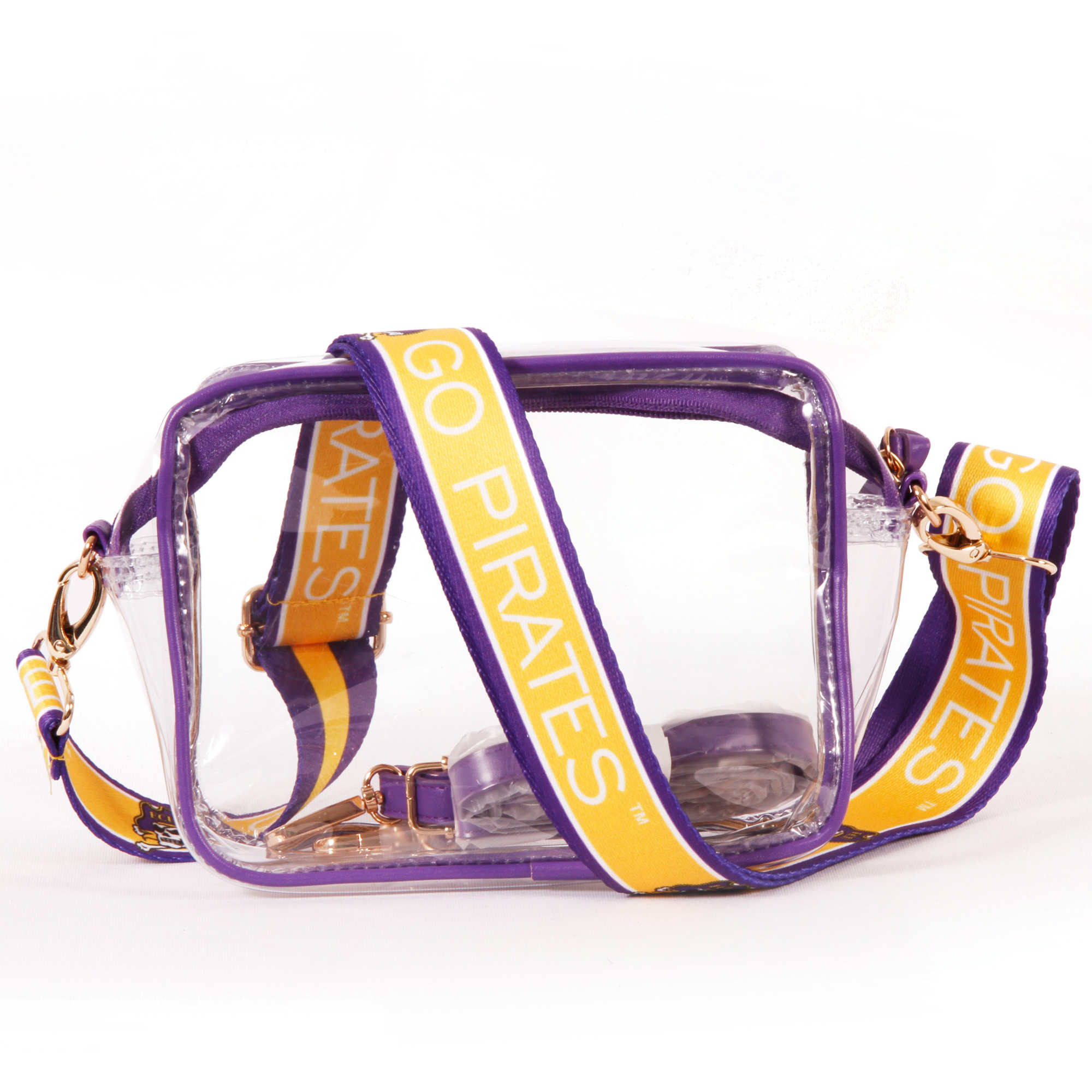 Women's ECU Pirates Hailey Clear Purse with Logo Strap