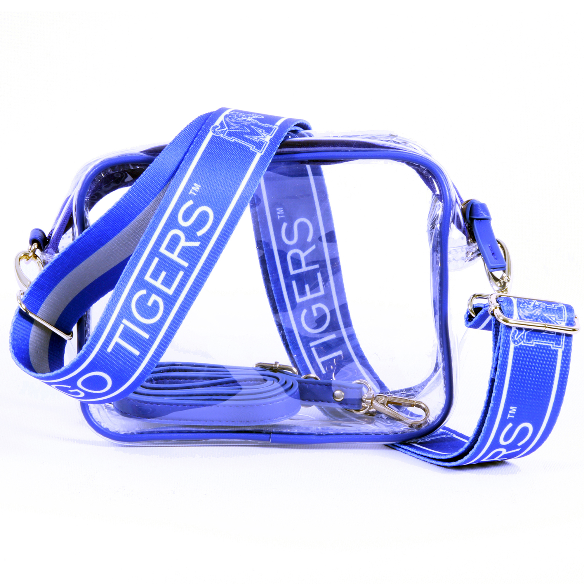 Women's Memphis Tigers Hailey Clear Purse with Logo Strap