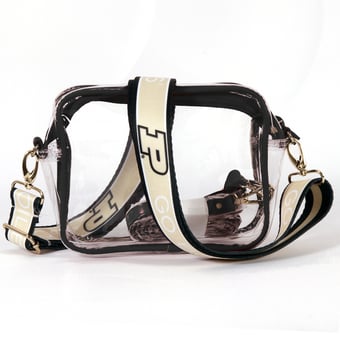 Women's Purdue Boilermakers Hailey Clear Purse with Logo Strap