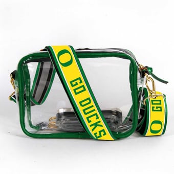 Women's Oregon Ducks Hailey Clear Purse with Logo Strap