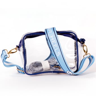 Women's North Carolina Tar Heels Hailey Clear Purse with Logo Strap