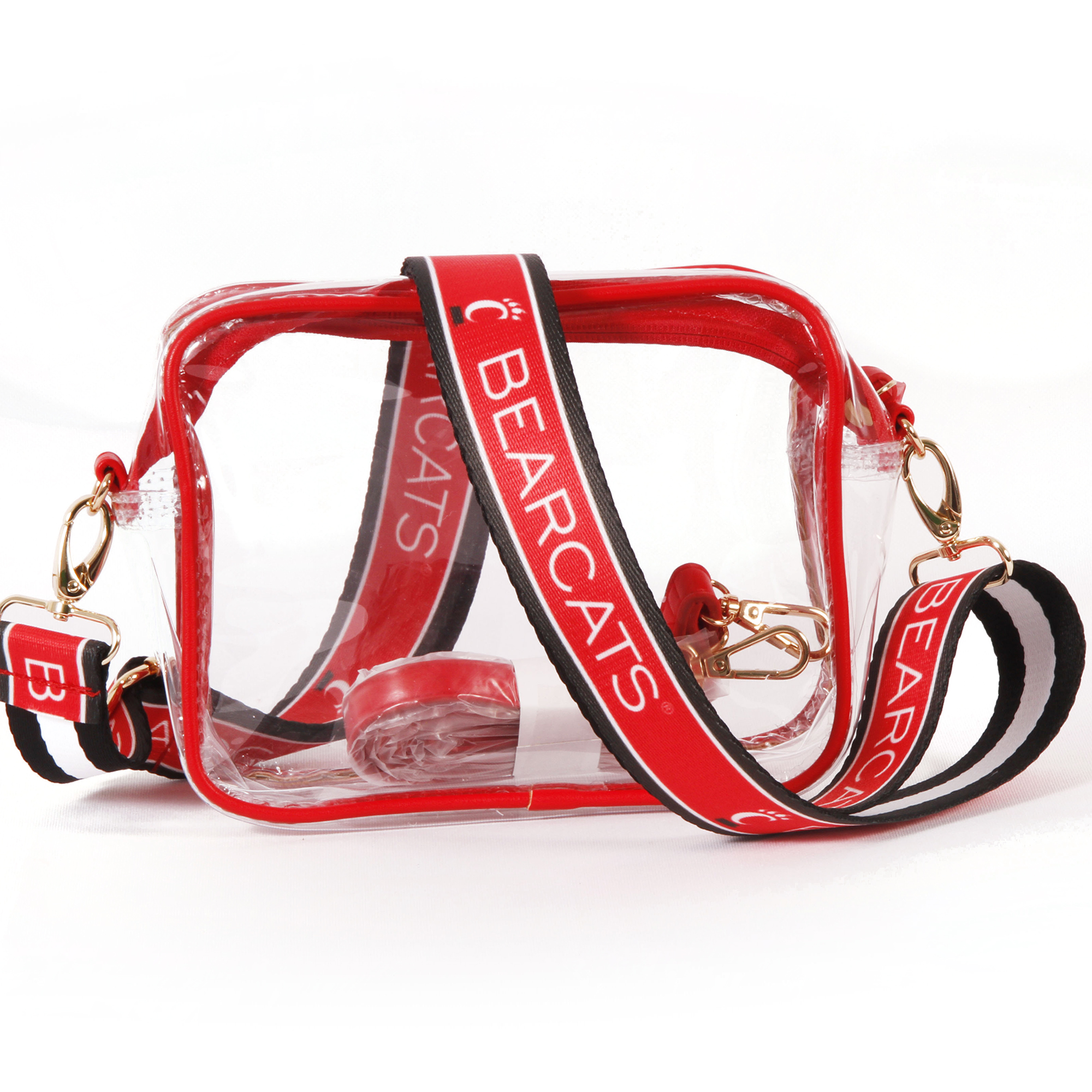 Women's Cincinnati Bearcats Hailey Clear Purse with Logo Strap