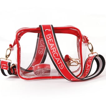 Women's Cincinnati Bearcats Hailey Clear Purse with Logo Strap