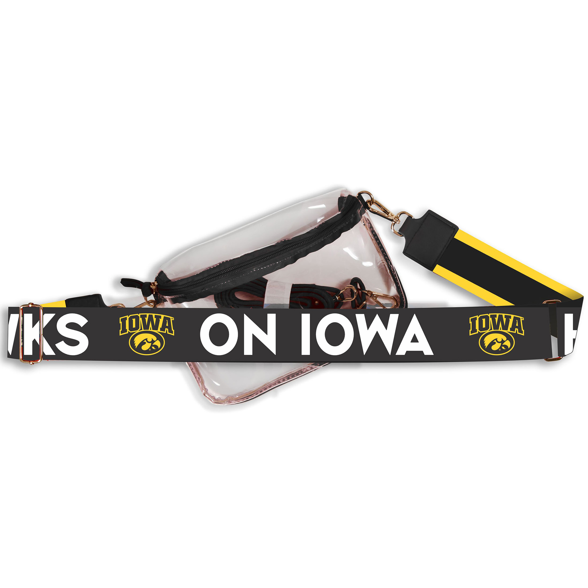 Women's Iowa Hawkeyes Hailey Clear Purse with Logo Strap