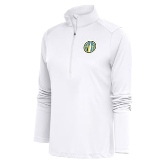 Women's Antigua White Chicago Sky Tribute Half-Zip Jacket