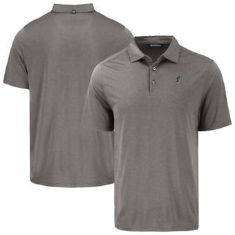 Men's Cutter & Buck Gray Florida Marlins Cooperstown Collection Coastline Epic Comfort Eco Recycled Polo