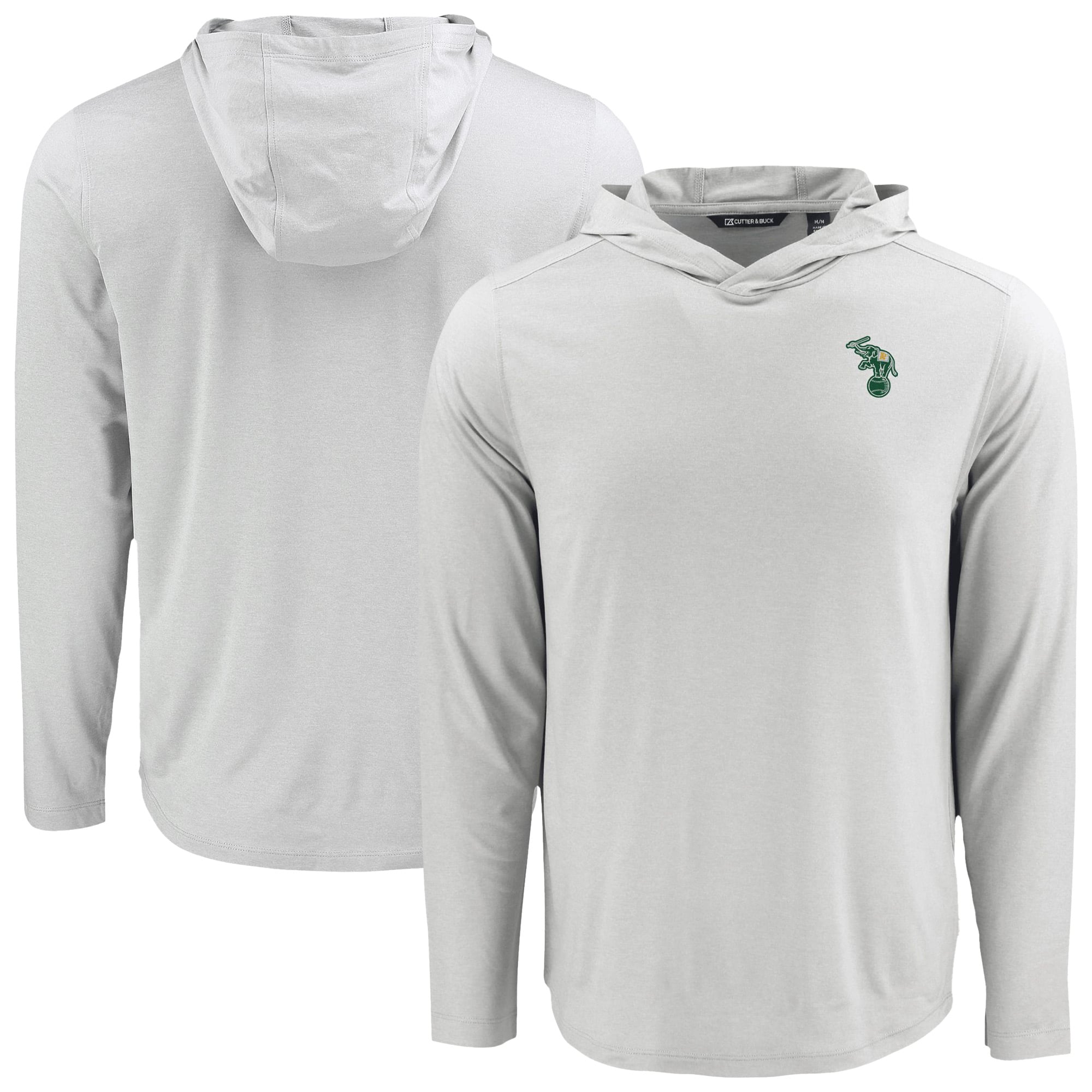 Men's Cutter & Buck Gray Athletics Coastline Epic Comfort Recycled Eco Hoodie Long Sleeve T-Shirt