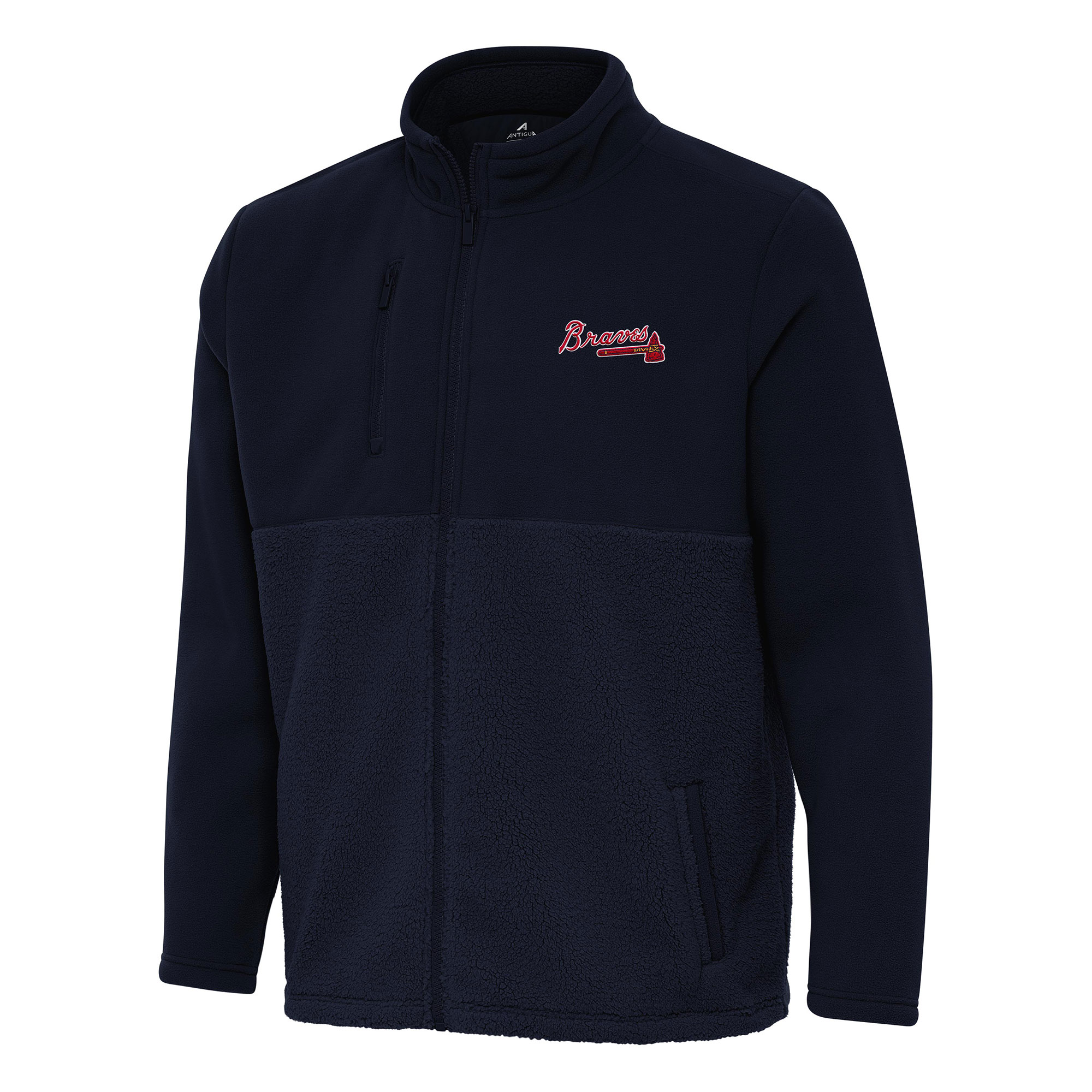Men’s Antigua Navy Atlanta Braves Daily Fused Full-Zip Jacket Men’s Antigua Navy Atlanta Braves Daily Fused Full-Zip Jacket