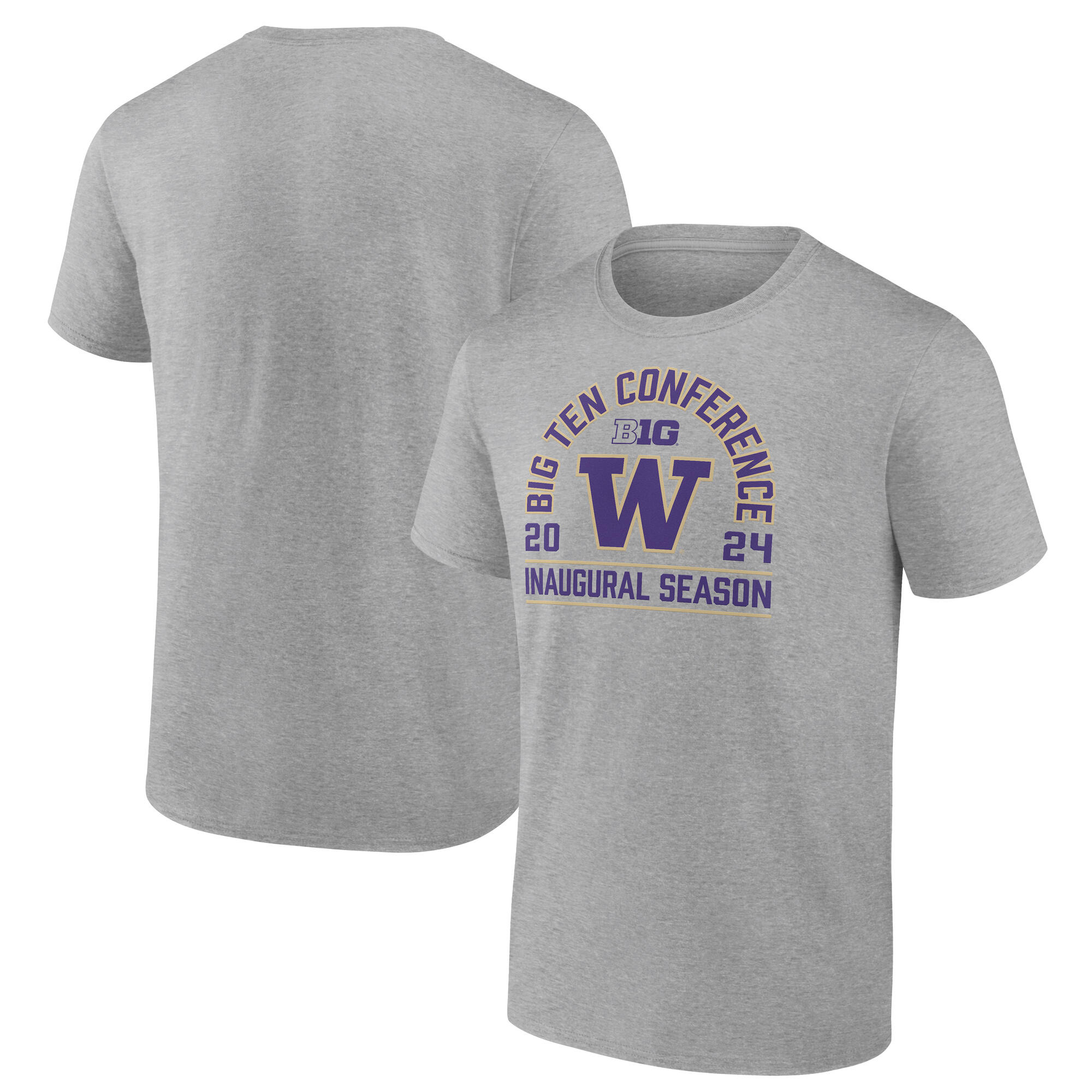 Men’s Heather Gray Washington Huskies Big Ten First Season T-Shirt Men’s Heather Gray Washington Huskies Big Ten First Season T-Shirt