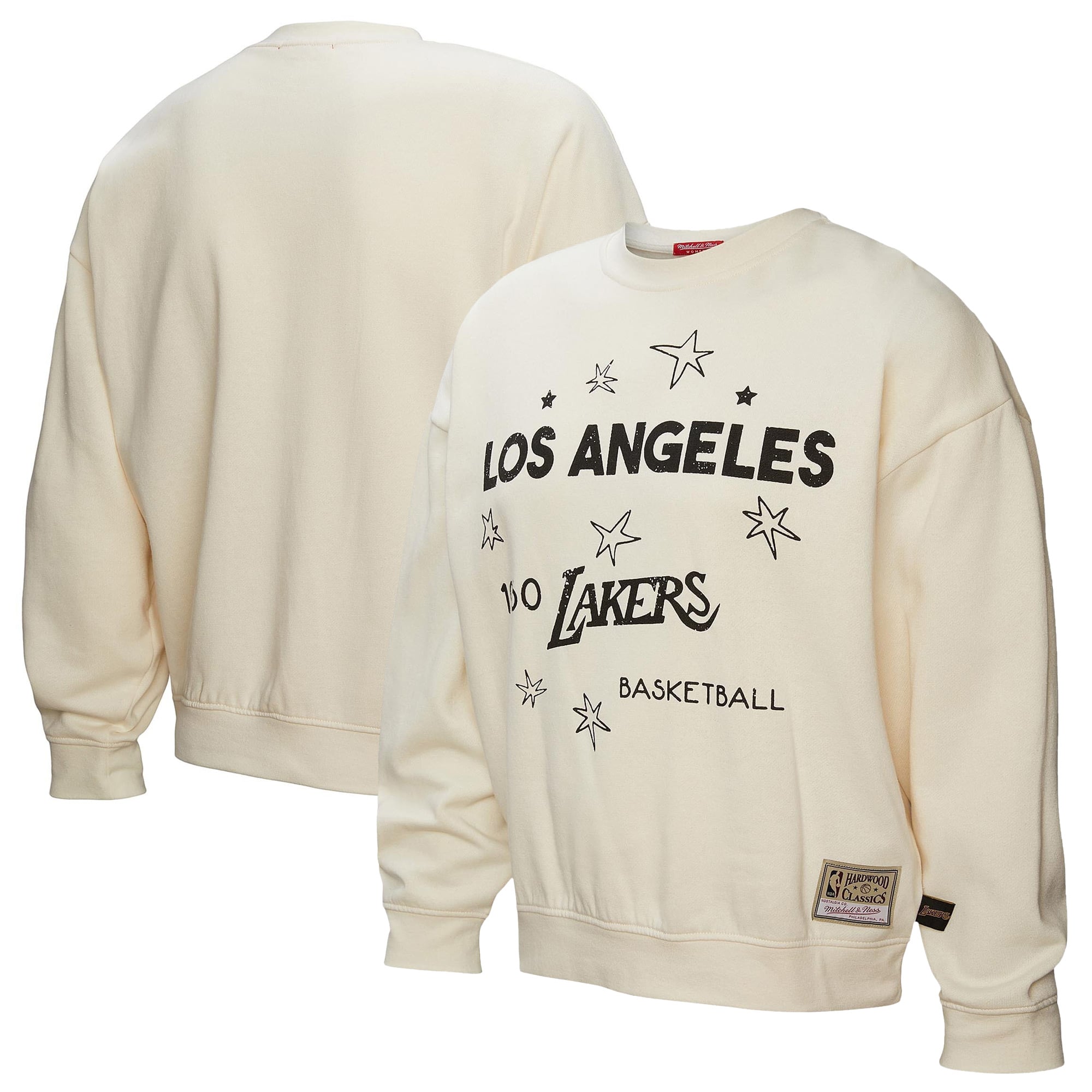 Women's Mitchell & Ness Gold Los Angeles Lakers Hardwood Classics Pullover Sweatshirt