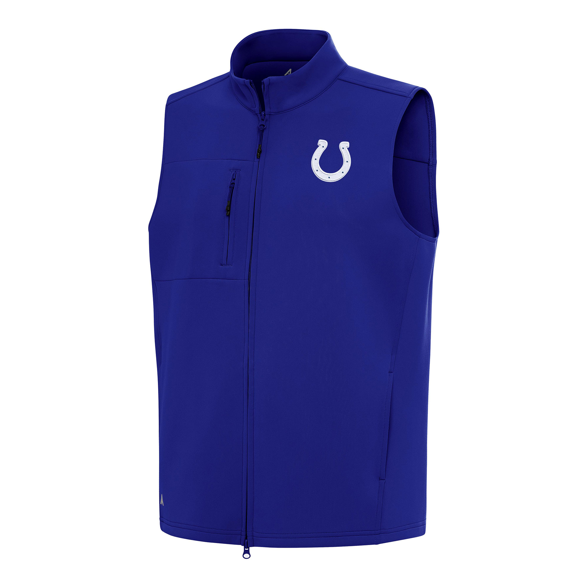 Men's Antigua Royal Indianapolis Colts Demand Full-Zip Vest