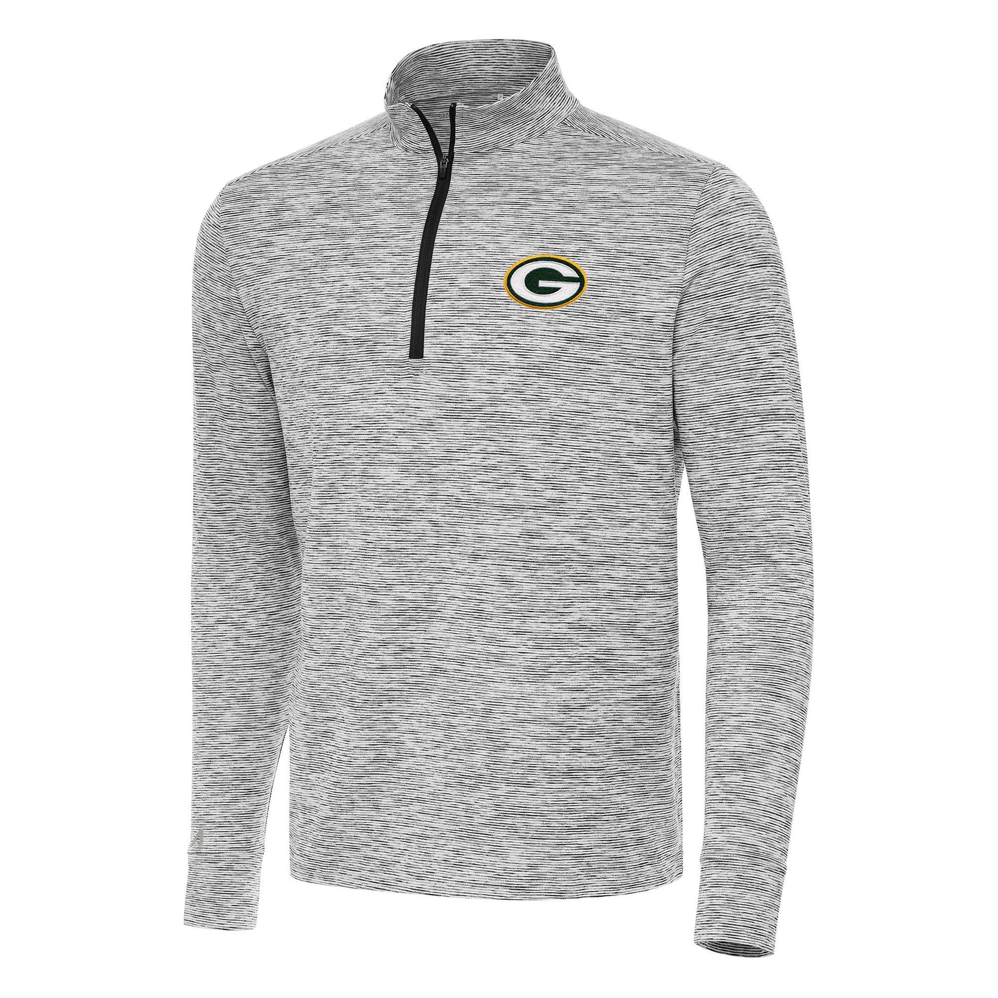 Men's Antigua Charcoal Green Bay Packers Cause Quarter-Zip Top