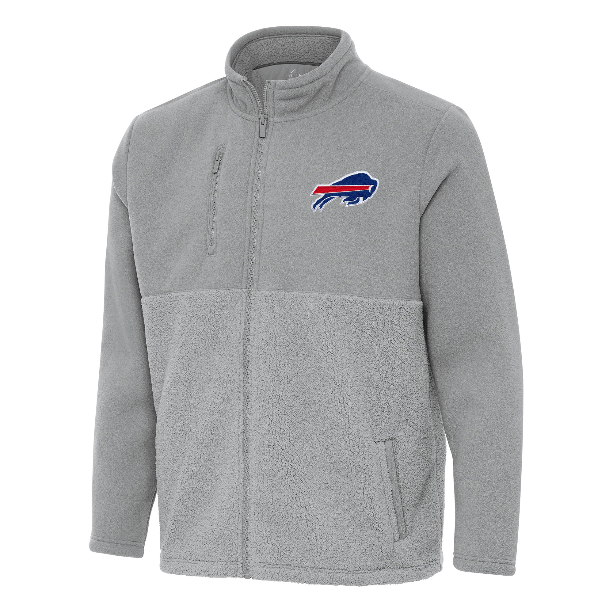 Men's Antigua Gray Buffalo Bills Daily Fused Full-Zip Jacket