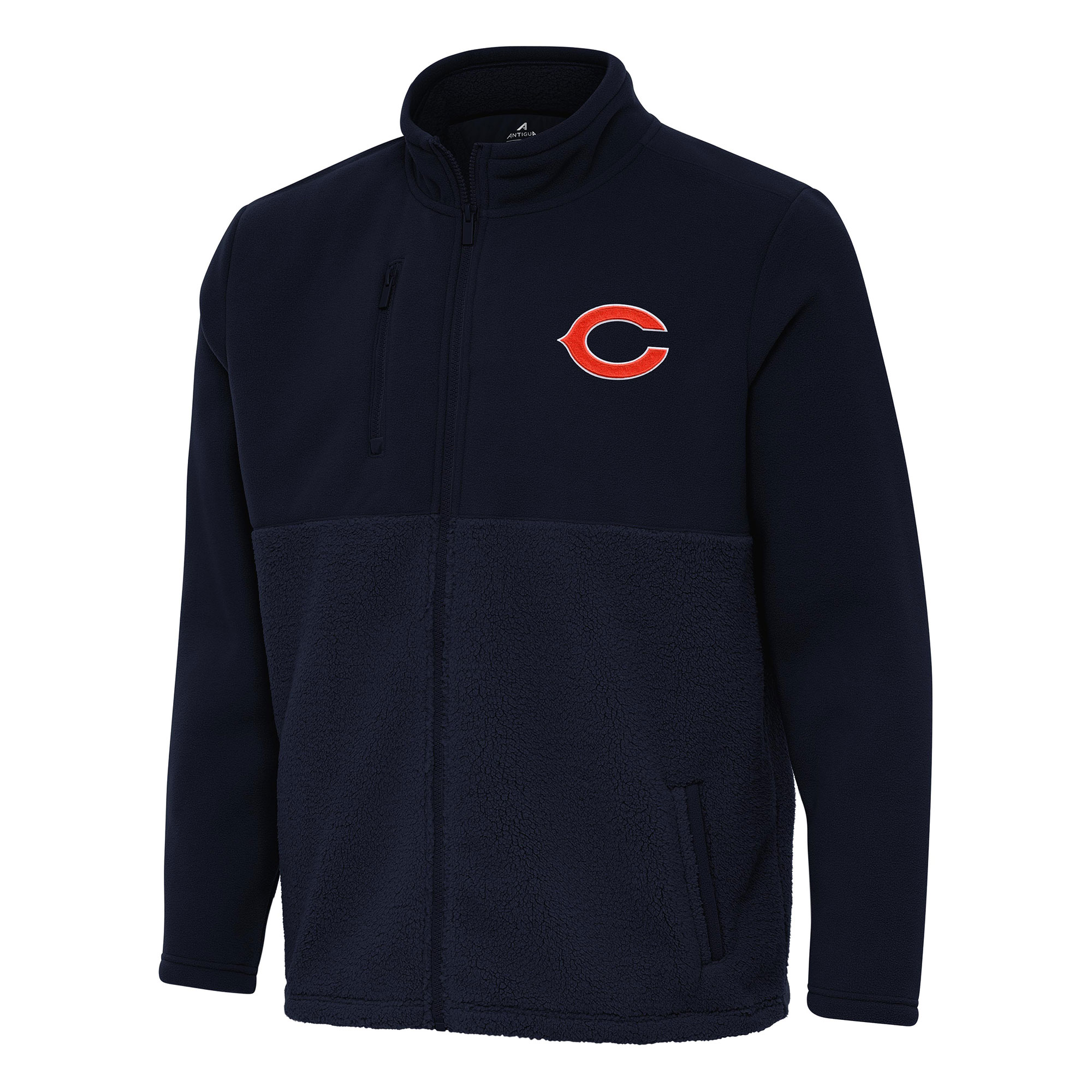 Men's Antigua Navy Chicago Bears Daily Fused Full-Zip Jacket