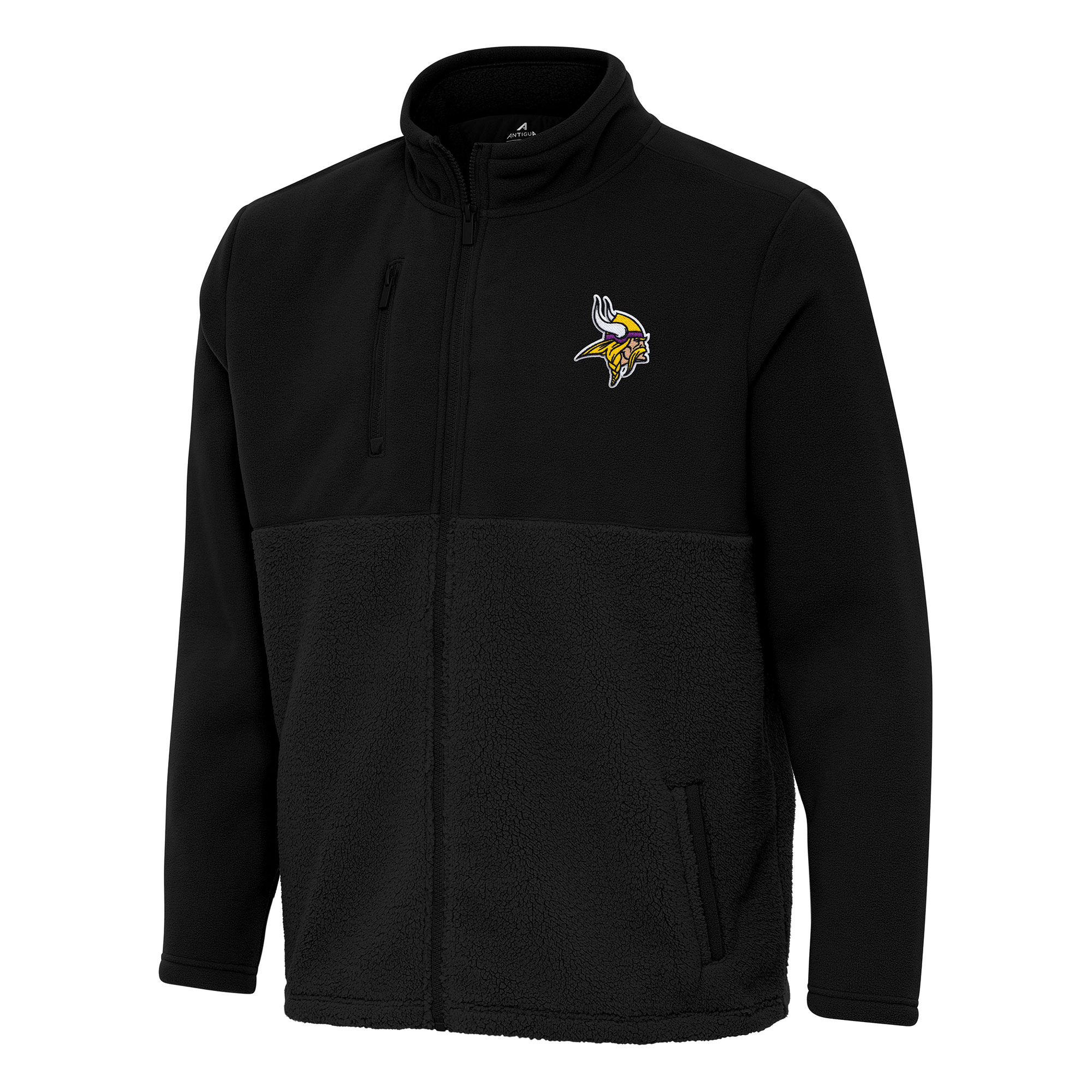 Men's Antigua Black Minnesota Vikings Daily Fused Full-Zip Jacket