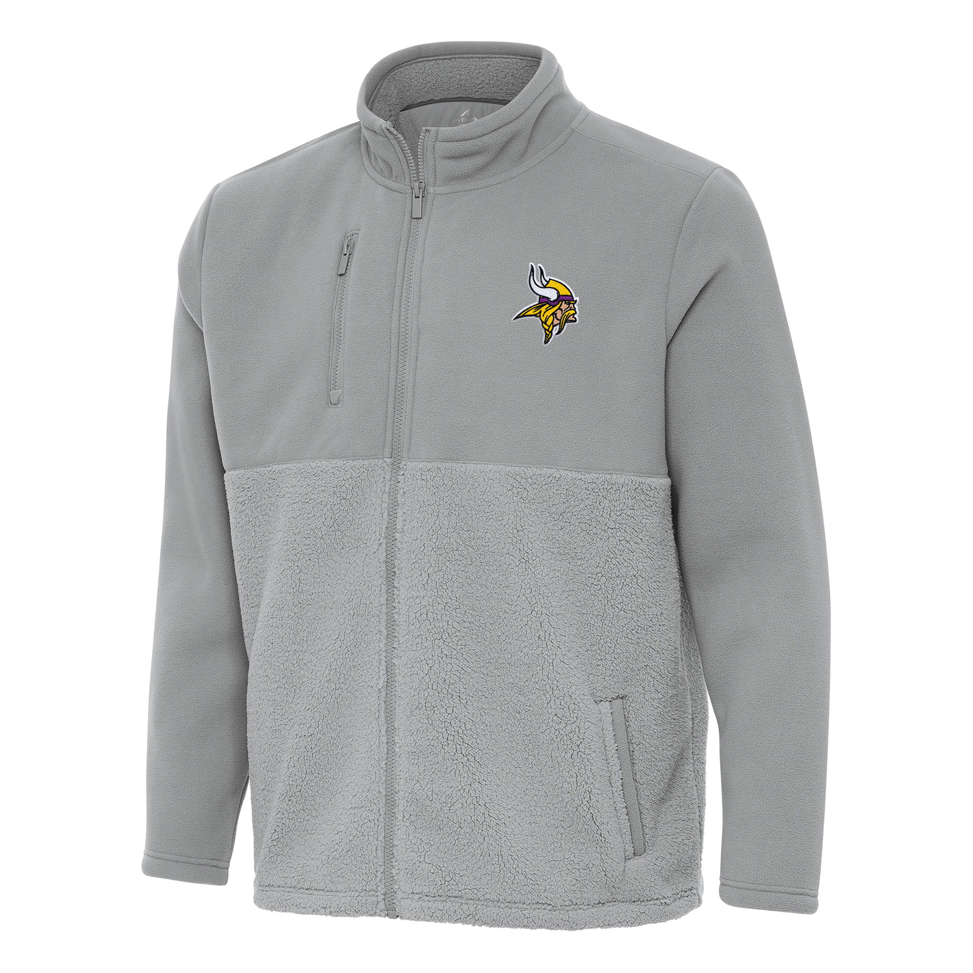 Men's Antigua Gray Minnesota Vikings Daily Fused Full-Zip Jacket