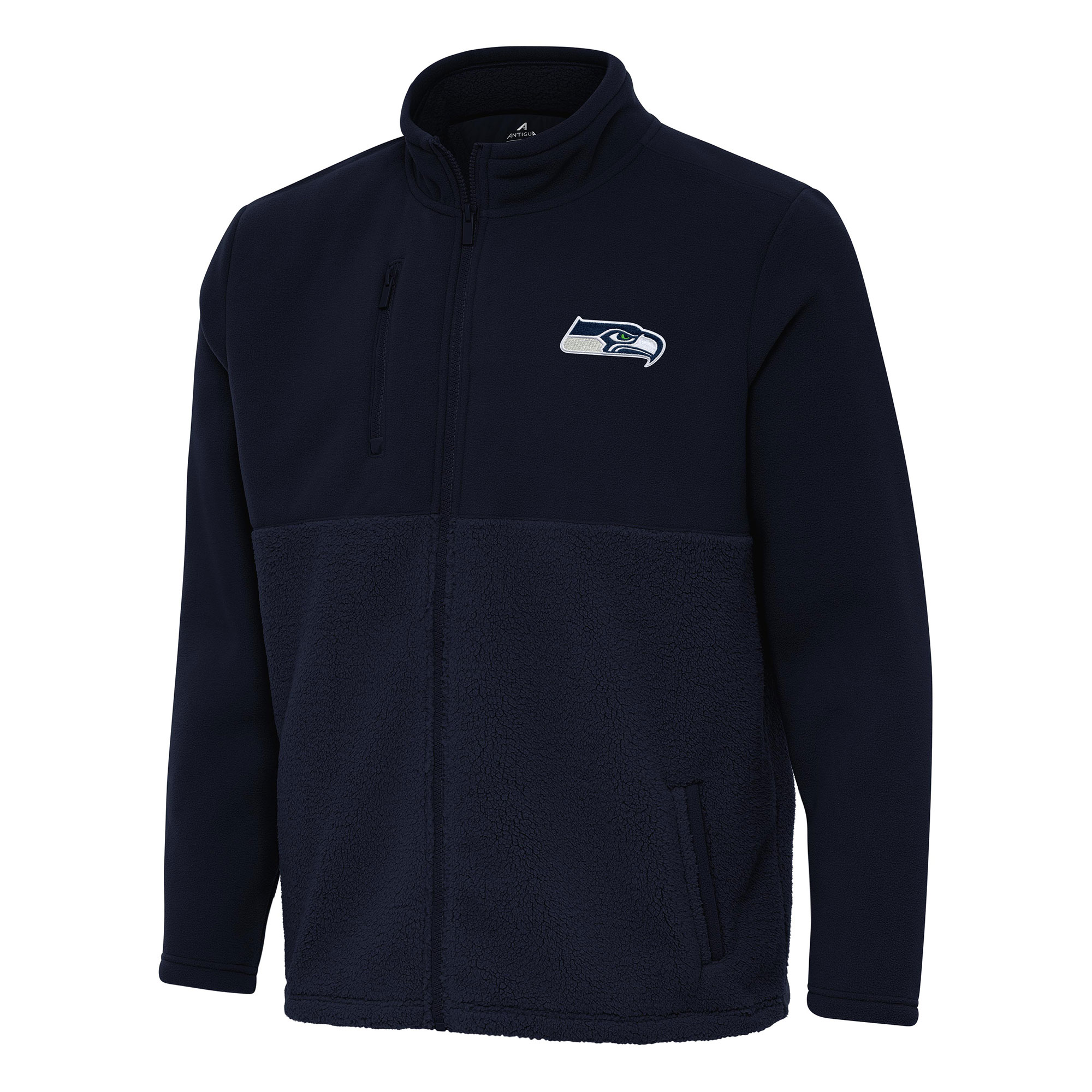 Men's Antigua College Navy Seattle Seahawks Daily Fused Full-Zip Jacket