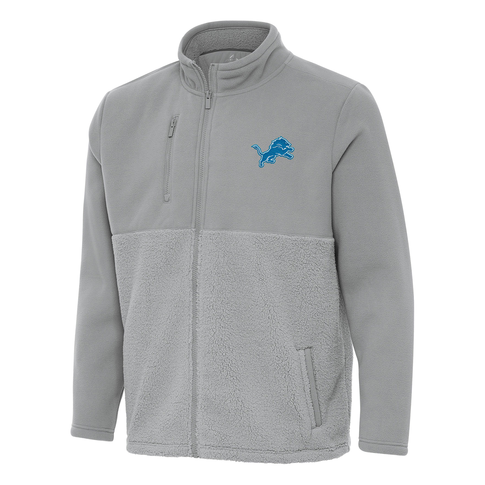Men’s Antigua Gray Detroit Lions Daily Fused Full-Zip Jacket Men’s Antigua Gray Detroit Lions Daily Fused Full-Zip Jacket