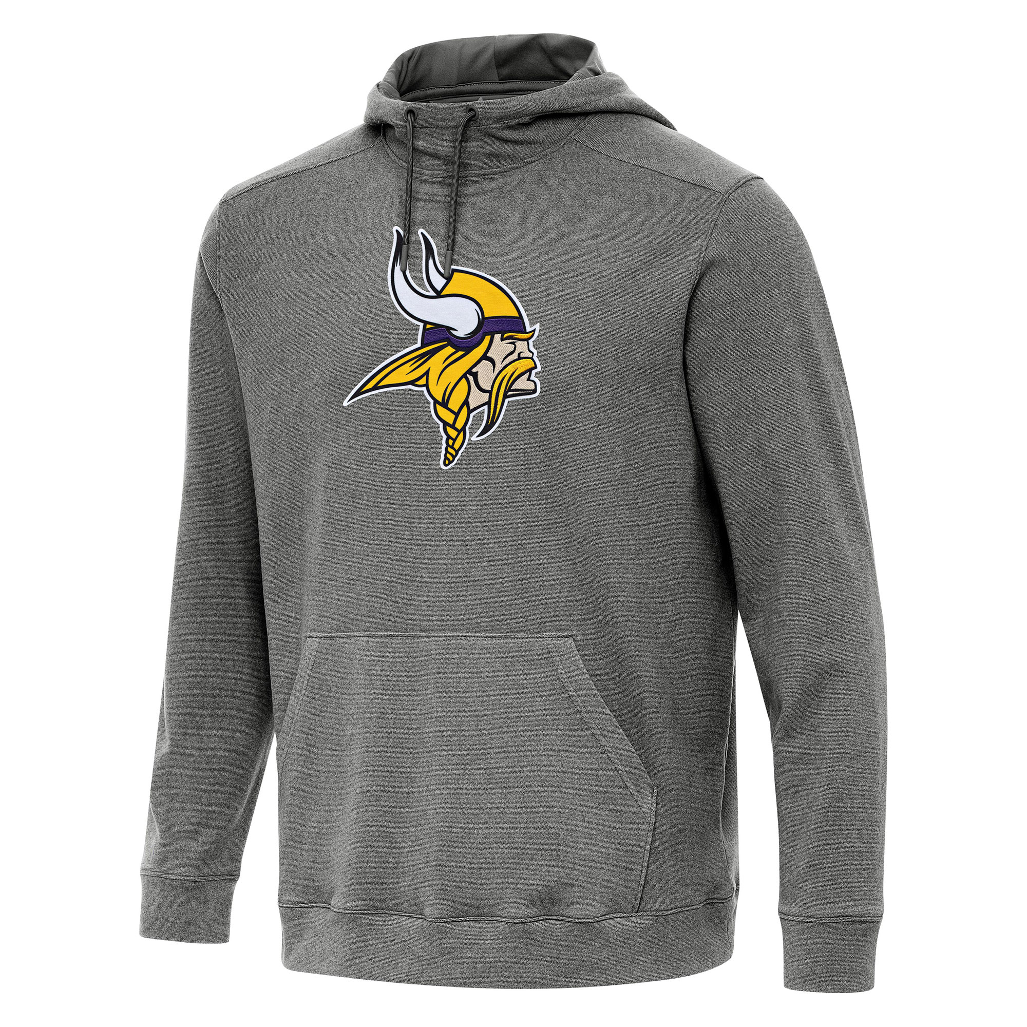 Men's Antigua Heather Black Minnesota Vikings Cloud Pullover Hoodie