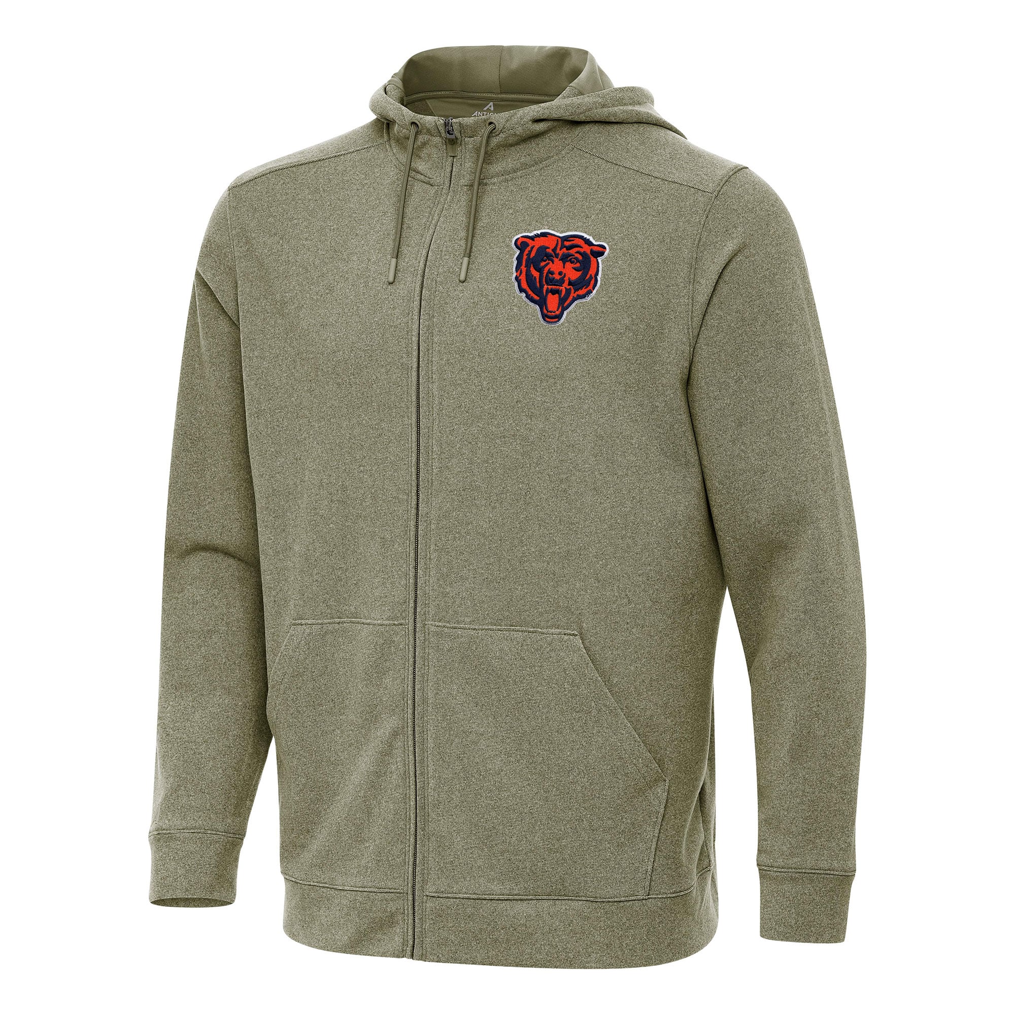 Men’s Antigua Olive Chicago Bears Effortless Full-Zip Hoodie Men’s Antigua Olive Chicago Bears Effortless Full-Zip Hoodie