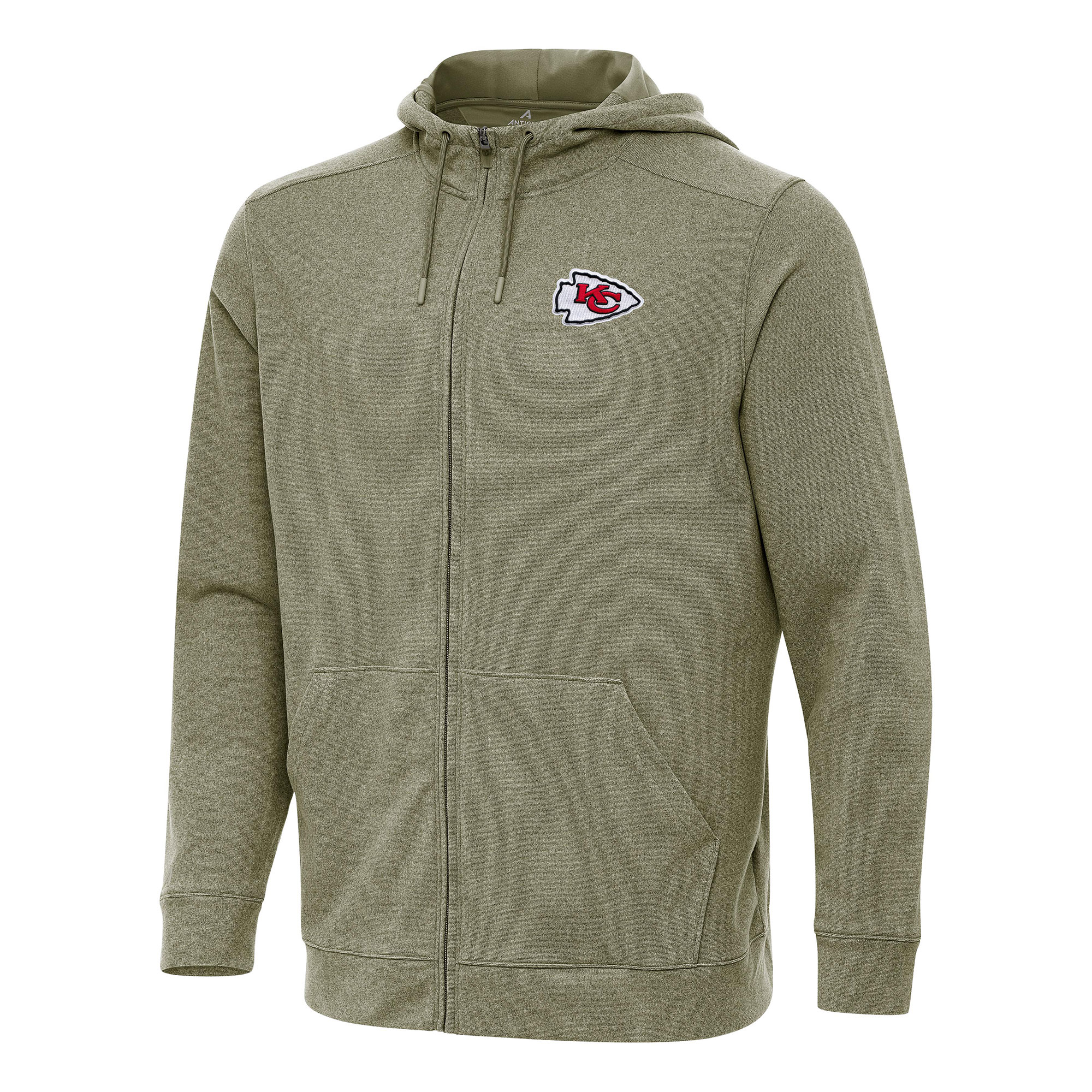 Men's Antigua Olive Kansas City Chiefs Effortless Full-Zip Hoodie