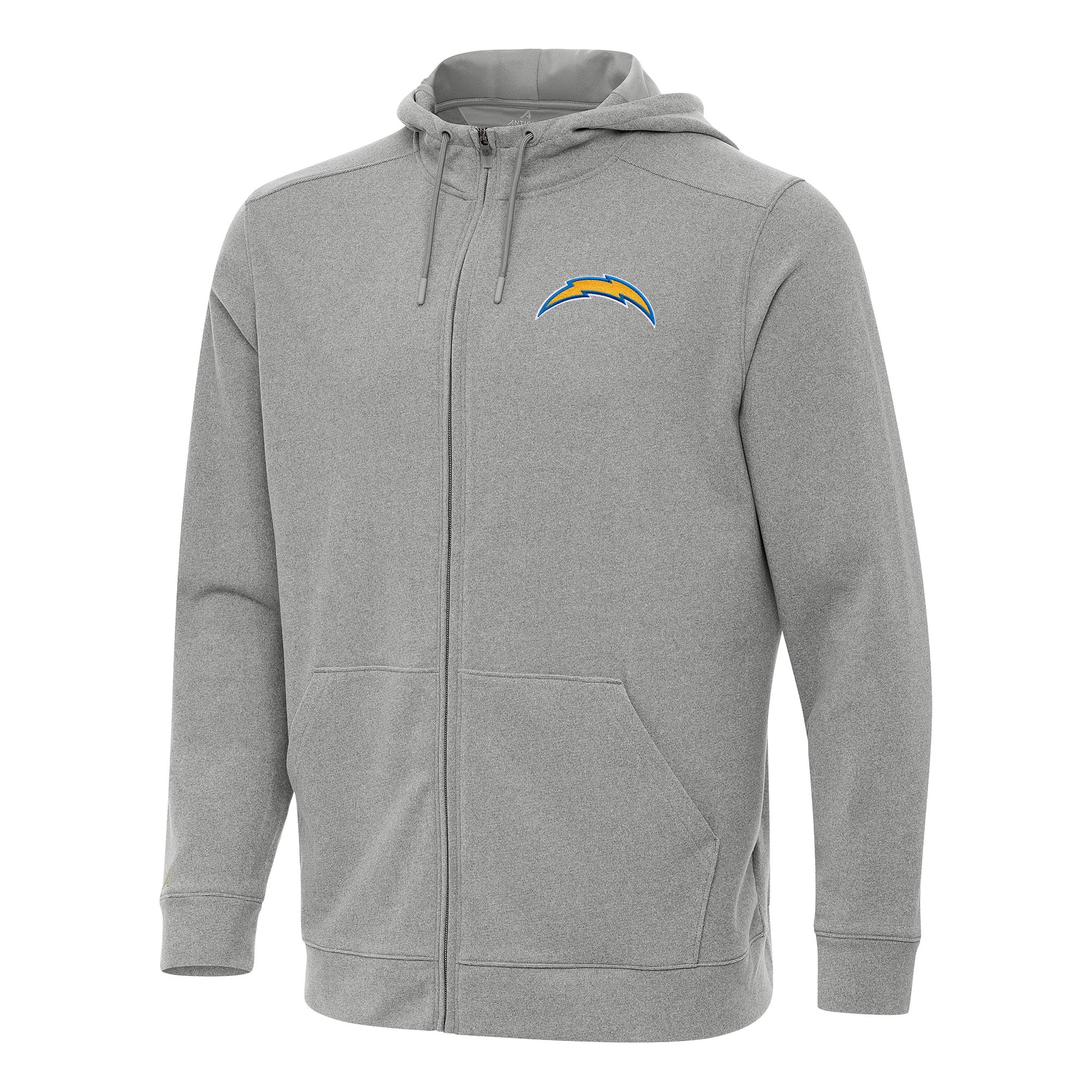 Men’s Antigua Heather Gray Los Angeles Chargers Effortless Full-Zip Hoodie Men’s Antigua Heather Gray Los Angeles Chargers Effortless Full-Zip Hoodie