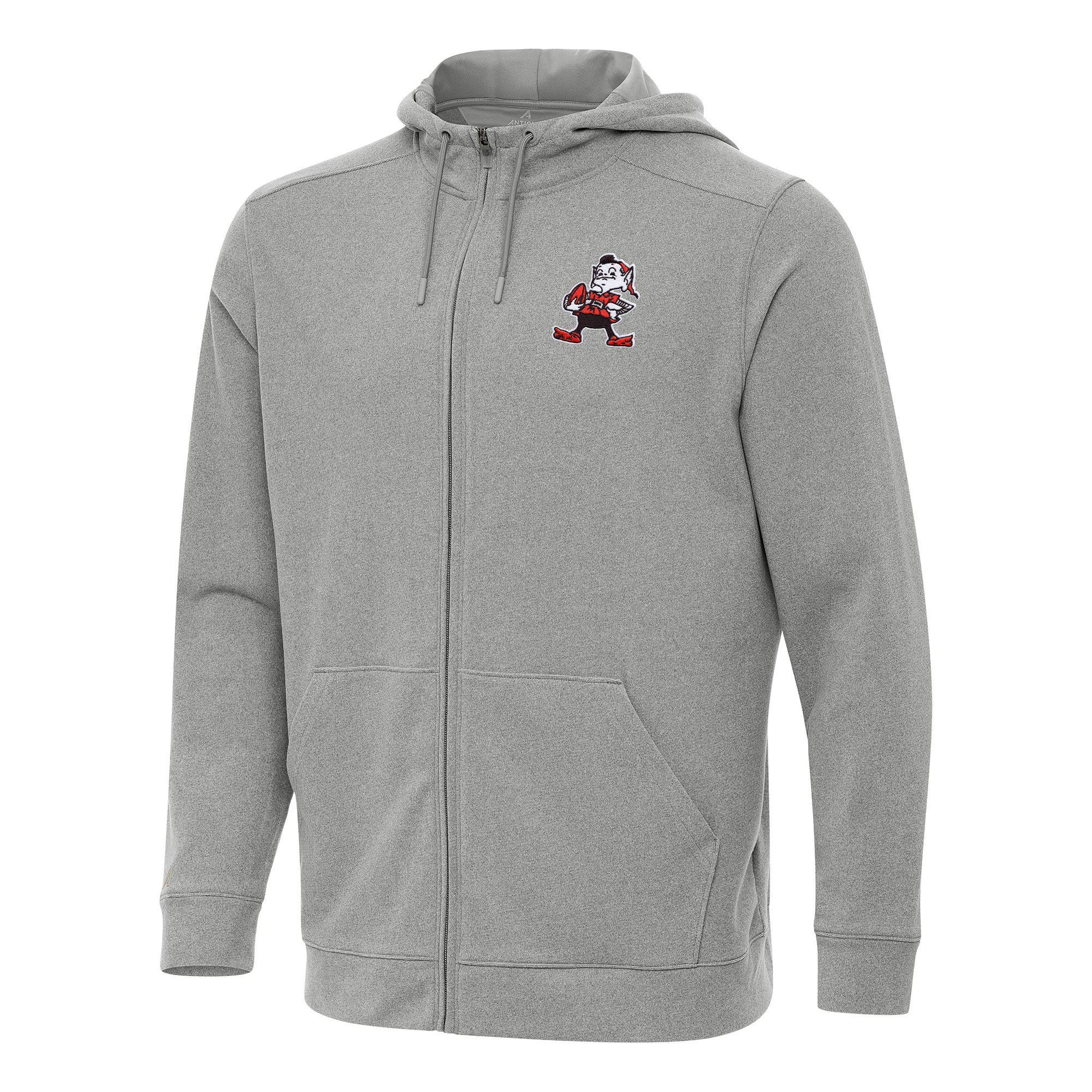 Men's Antigua Heather Gray Cleveland Browns Effortless Full-Zip Hoodie