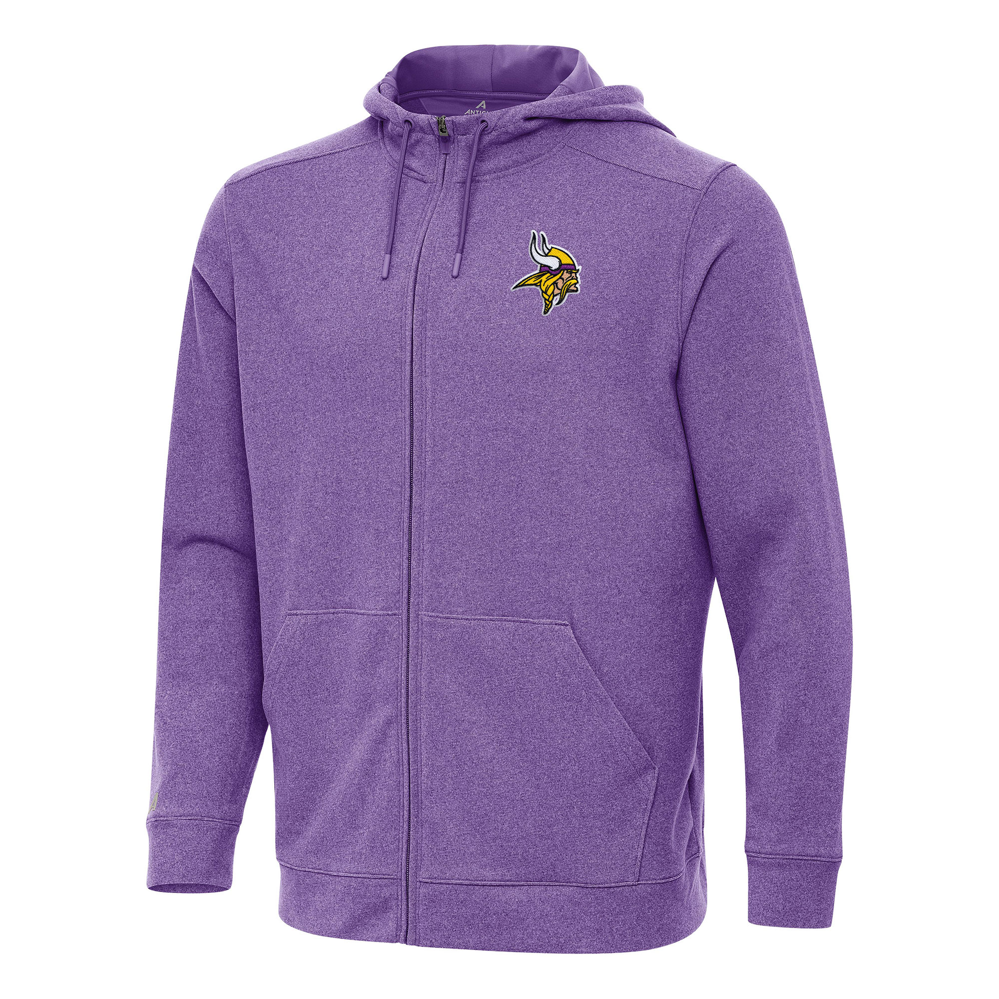 Men's Antigua Heather Purple Minnesota Vikings Effortless Full-Zip Hoodie