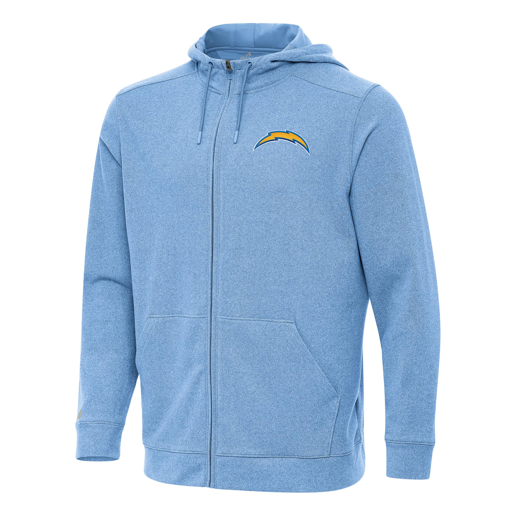 Men’s Antigua Heather Powder Blue Los Angeles Chargers Effortless Full-Zip Hoodie Men’s Antigua Heather Powder Blue Los Angeles Chargers Effortless Full-Zip Hoodie