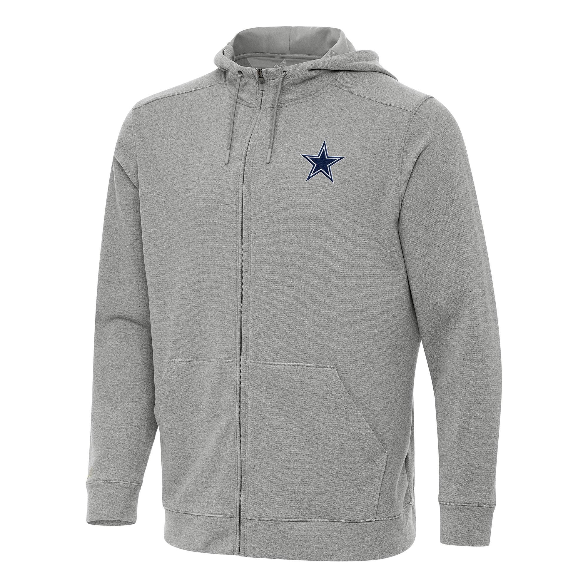 Men's Antigua Heather Gray Dallas Cowboys Effortless Full-Zip Hoodie